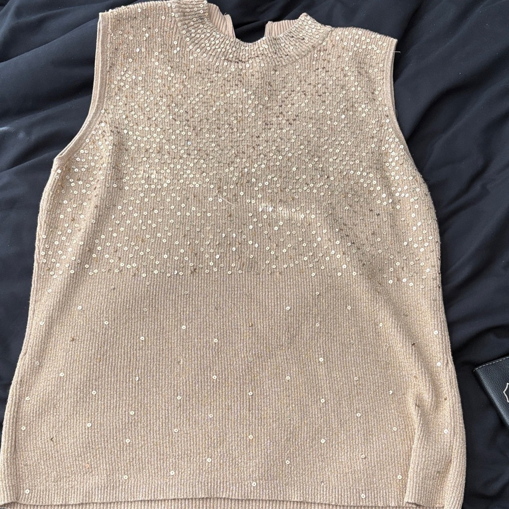TanJay Sparkling Beige Tank Top